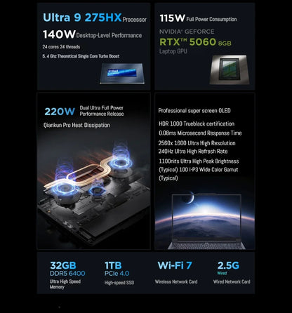 2025 Lenovo LEGION Y9000P E-sports Gaming Laptop GeForce RTX 5070 /5080 Ultra9 275HX  RAM 32GB 1T SSD 16-inch Gaming Notebook PC