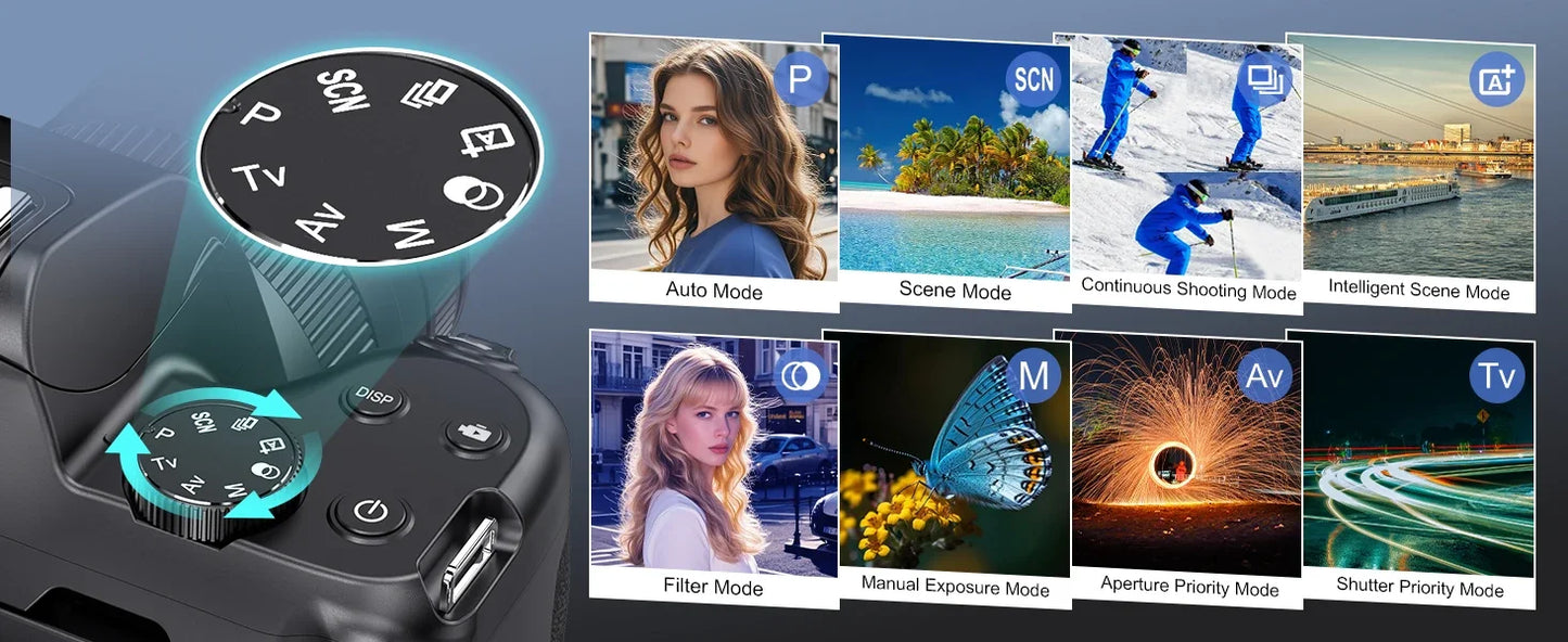 72MP Digital Camera 180° Flip Screen 3 lnch  SLR DSLR 4K Camera for Photography 12X Optical Zoom Autofocus Anti-Shake Camera