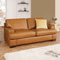Genuine Leather Sofa - Luxurious Comfort, Goose Feather Cushion Filling, Square Arm Design, Sturdy Block Legs, Living Room Sofas