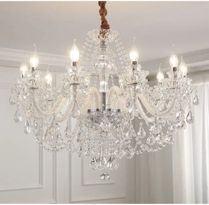 Luxury Home Crystal Chandeliers Villa Lighting for Living Room Decorate Ceiling Pendant Lamps Indoor Hanging Led Lights Fixture