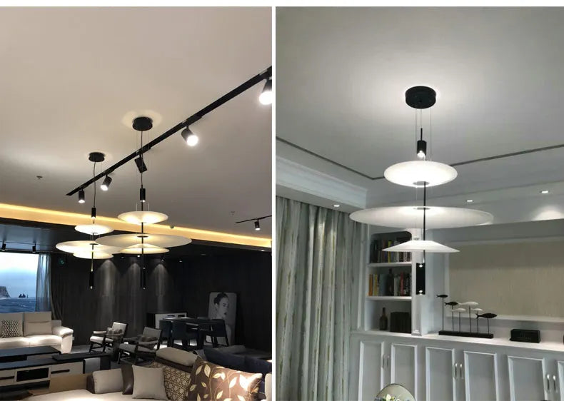 SANDYHA Modern Flying Saucer Style Chandeliers House Home Decor Led Pendant Lamps Kitchen Living Room Bedroom Interior Lighting
