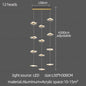 Led Staircase Pendant Lamp Modern Circular Lotus Leaf Living Room Chandelier Designer Villa Style Large Penthouse Chandelier