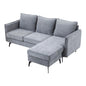 3 Seater Upholstered Corner Sectional Sofa Modern L-Shape Living Room Sofa, 193x136x73cm