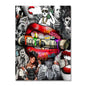 Luxury Dollar Sexy Lips Wall Art Poster Graffiti Abstract High End Mural Modern Home Room Decor Canvas Painting Picture Prints