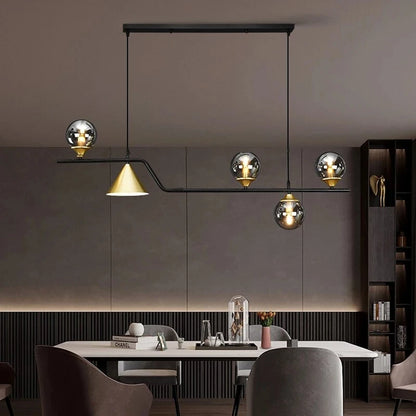 Nordic Black LED Chandelier For Living Room Kitchen Modern Home Indoor Ceiling Lighting Fixtures Glass Ball E14 Hanging Lamps