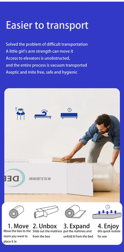 Luxury Hybrid Queen Bed Mattress Breathable Rolled Mattress in a Box Home Furniture for Villa & Hotel