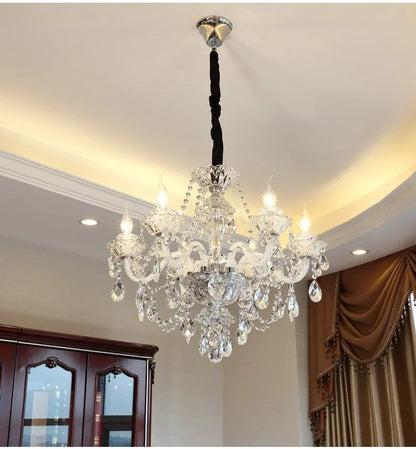 Luxury Home Crystal Chandeliers Villa Lighting for Living Room Decorate Ceiling Pendant Lamps Indoor Hanging Led Lights Fixture