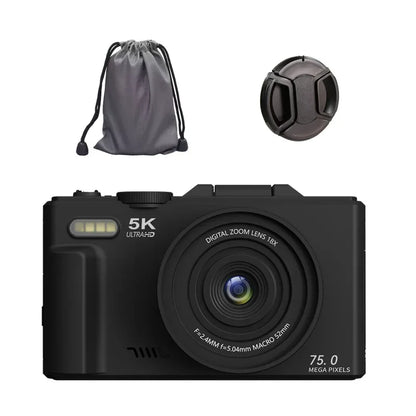 5k HD Digital Camera 75MP 18X Zoom AF Automatic Zoom 3-inch Flip Screen WIFI Web Camcorder Student Travel Shooting Vlog Cameras