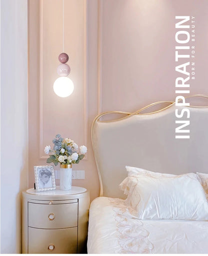 Nordic Pendant Light Modern LED Hanging Lamp Cream Style Indoor Lighting Room Decor Bedroom Living Room Bedside Light Fixture
