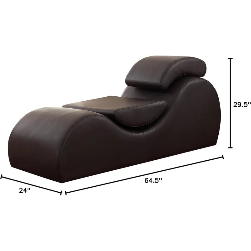Modern Faux Leather stretch Relaxation Living Room Chair Lounge, Chocolate Brown