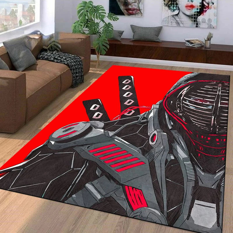 15 Size Samurai Spirits Pattern Rug Carpet for Living Room Bathroom Mat Creative Doormat Carpet for Bedroom Home Decor Play Mat
