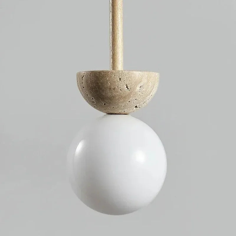 Cream Style Pendant Lamp Bedroom Bedside Led Chandelier Stone Wood Light Designer Bauhaus Medieval Restaurant Bar Small Lights