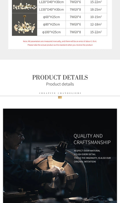 Nordic gingko leaf LED chandelier modern Kitchen living room Bedroom Dining room round interior loft ceiling hanging light