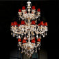 Light Luxury Cognac Color Crystal Chandelier For Stairway Sitting Room Big Chandelier For Staircase Iron Hanging Lamp Lustre Led