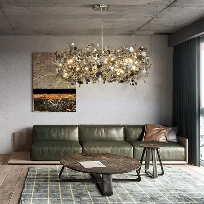 New Stainless Steel Chandelier Post -modern Shallow Luxury Living Room Restaurant Chandelier Gold/chromium Plating Chandelier