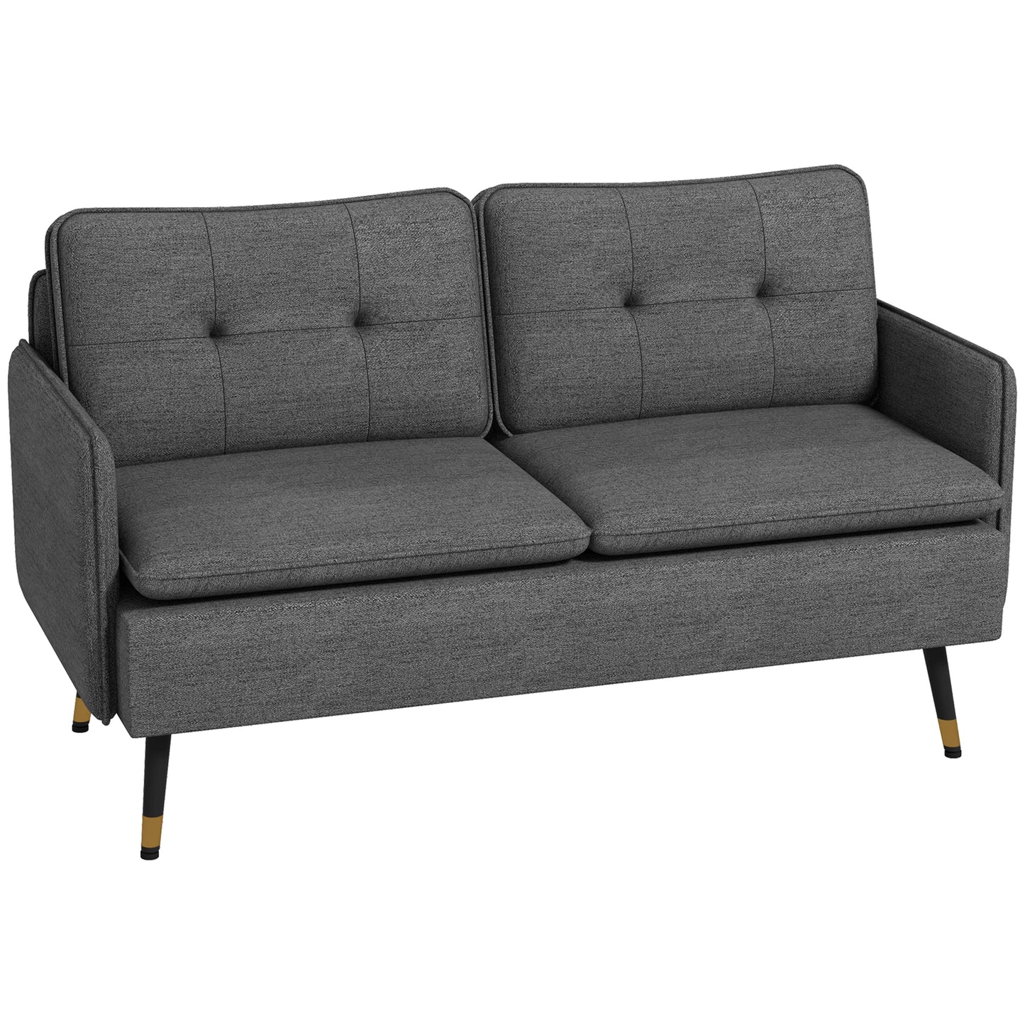 HOMCOM Modern Upholstered Two Seater Sofa for Bedroom Living Room