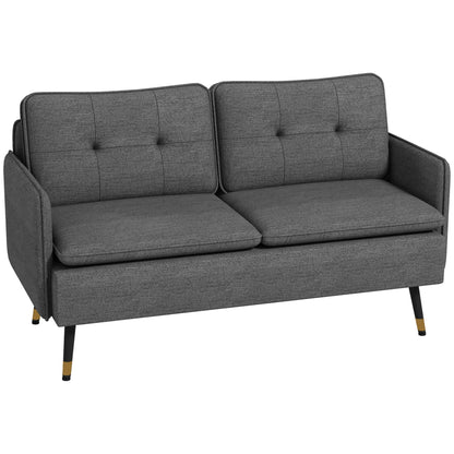 HOMCOM Modern Upholstered Two Seater Sofa for Bedroom Living Room