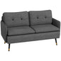 HOMCOM Modern Upholstered Two Seater Sofa for Bedroom Living Room