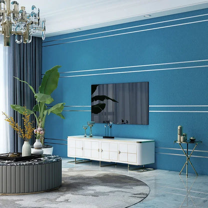3d Wallpaper Modern Simple Striped Pattern Living Room Tv Background Home Decor Deerskin Texture Non Self Adhesive Wall Sticker