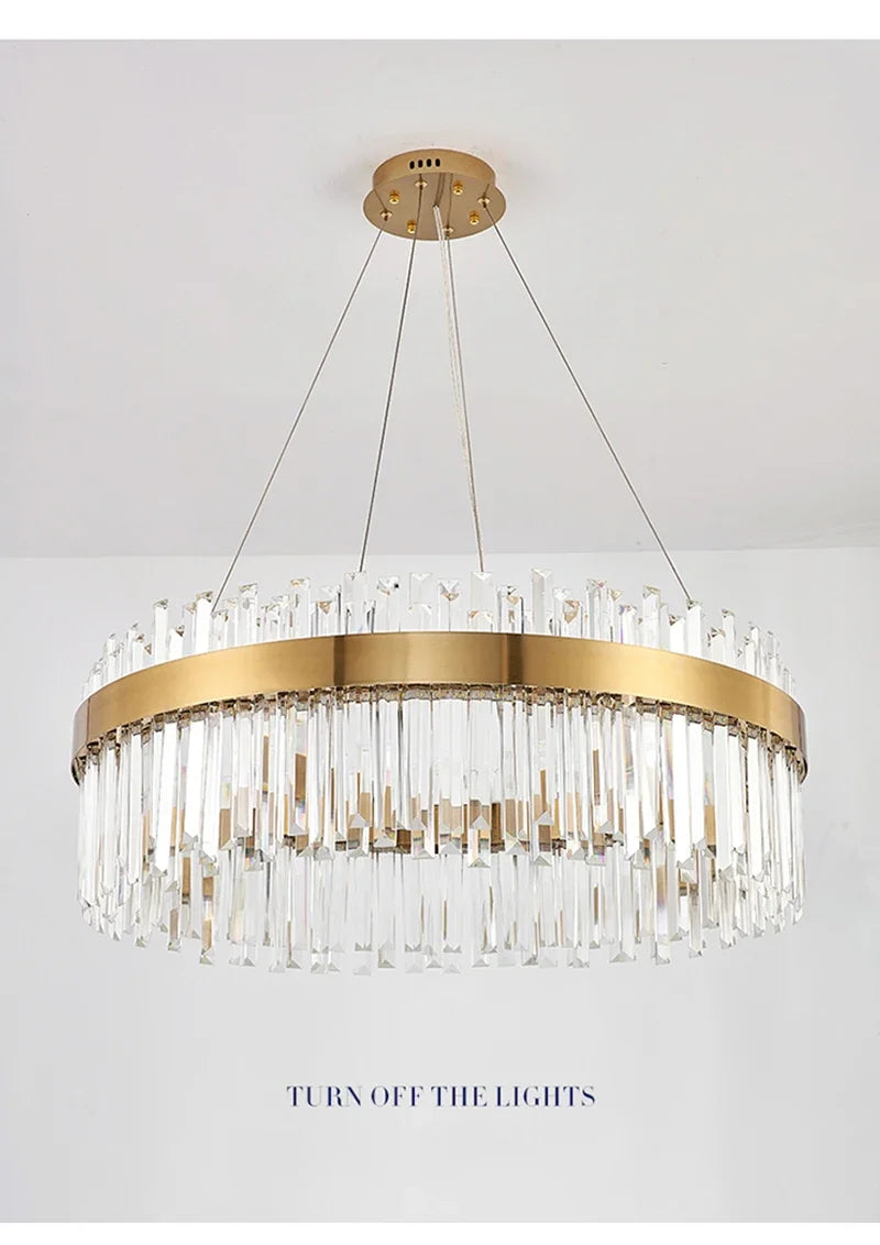 Nordic Luxury Chandeliers Crystal Pendant Ceiling Lights for Living Dining Room Kitchen Gold Pendant Light Decor Indoor Lighting