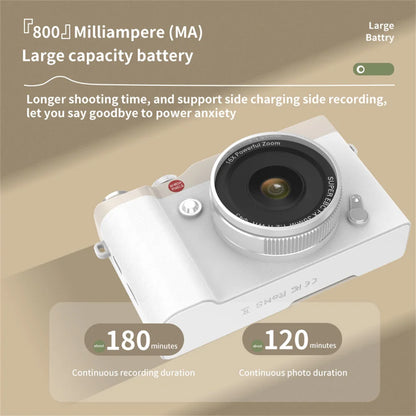 4K Digital Camera 2.4 Inch 16X Digital Zoom CCD Retro Video Recorder 180° Flip Screen Selfile Compact Digital Photography Camera