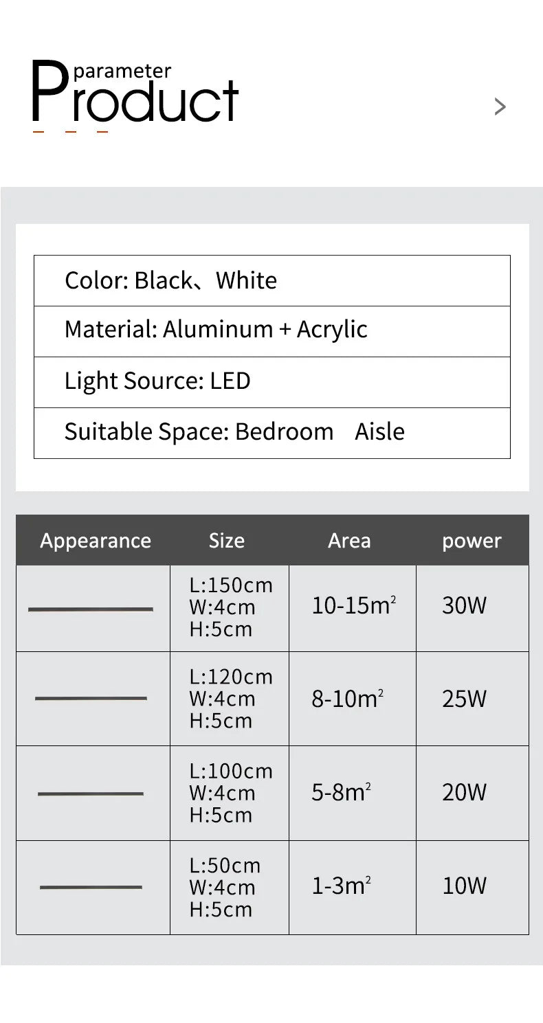 Ceiling lamps for kitchen, living room, ceiling lights led bedroom, dining room, Nordic modern aisle, balcony strip light