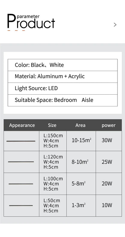 Ceiling lamps for kitchen, living room, ceiling lights led bedroom, dining room, Nordic modern aisle, balcony strip light