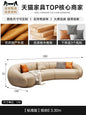 Curved Luxury Couches Unique Vintage Comfortable Italian Modern Puffs Sofa Leather Solid Wood Divano Letto Living Room Furniture