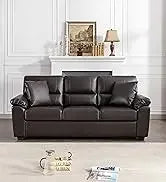 Morden Fort white leather love seat and sofa set, modern luxury and comfy furniture sleeper pouches for living room, apartment,