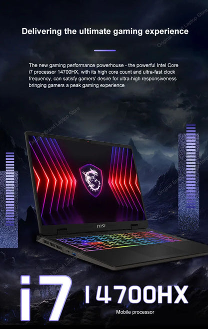 2024 MSI Sword 16 HX Laptop 16 Inch 2.5K QHD 240Hz IPS Screen Notebook i7-14700HX 16GB 1TB SSD RTX4060 Gaming Netbook Computer