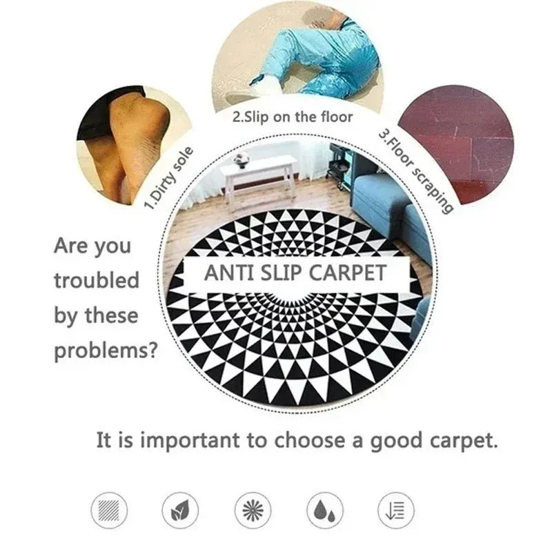 VIKAMA Light Luxury Carpet Round Game Living Room Computer Bedroom Chair Floor Mats Basket Gaming Video Carpet Home Decoration