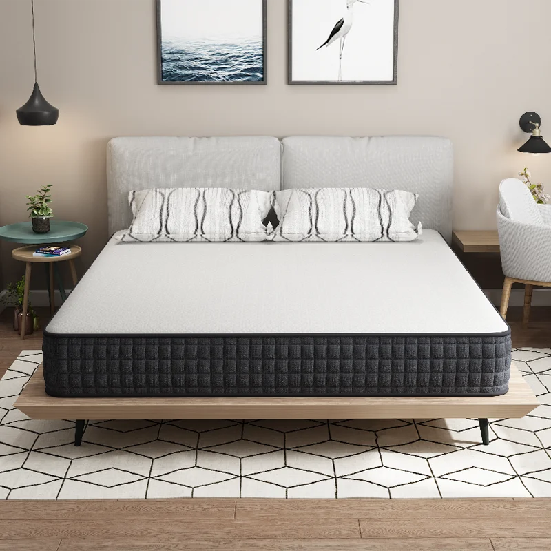 High Quality Hotel Natural Latex King Queen Size Memory Pillow Top Foam Bed Pocket Spring Mattress in a Box