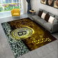 3D Bitcoin Virtual Currency Area Rug Large, Carpet Rug for Living Room Bedroom Sofa Playroom Doormat Decor, Kid Non-slip Floor Mat
