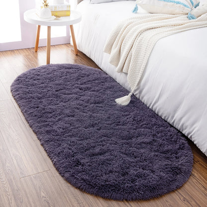 Thicken Faux Fur Area Rugs Oval fluffy Long Hair Carpet Floor mats plush Soft door Mat bedside carpets for bedroom living room