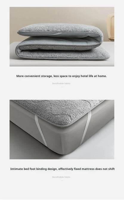 Student dormitory foldable thickened warm lamb velvet tatami mattress winter floor bunk bed mattress Home Double mattress