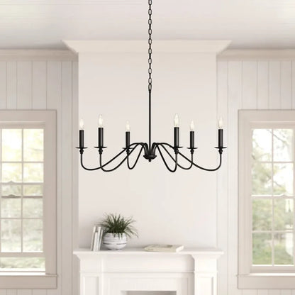 Retro Loft Living Room Chandelier Lighting E14 Vintage American Style Black/Gold Ceiling Chandelier Household Dining Room Light