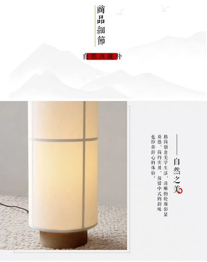 Designer Menu Hashira Cluster Pendant Light Vintage Cloth Lampshade Hanging Lamp Dining Room Minimalist Cylindrical Chandelier