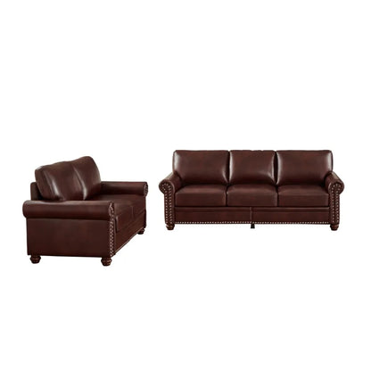 Living Room PU Leather Sofa with Storage Sofa 2+3 Sectional Burgundy Faux Leather Sofa Set For Home Office