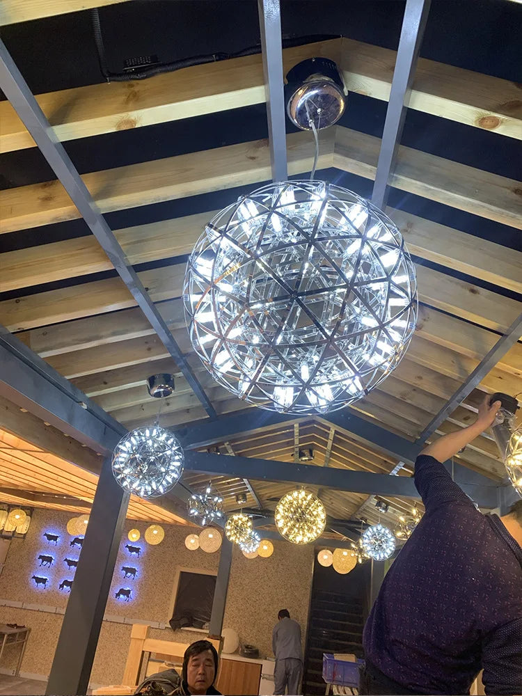 Chandelier Shop Commercial Spark Ball Full Sky Star Milk Tea Shop Restaurant Exclusive Network Bar Creative Art Decoration Light