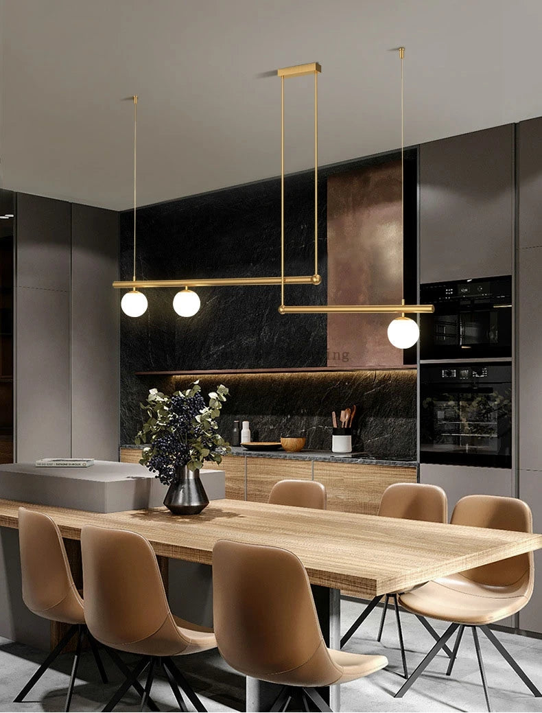 Hanging Lamp for Home LED Modern Minimalist Living Room Chandelier Simple Linear Restaurant Pendant Light Nordic Creative Shop