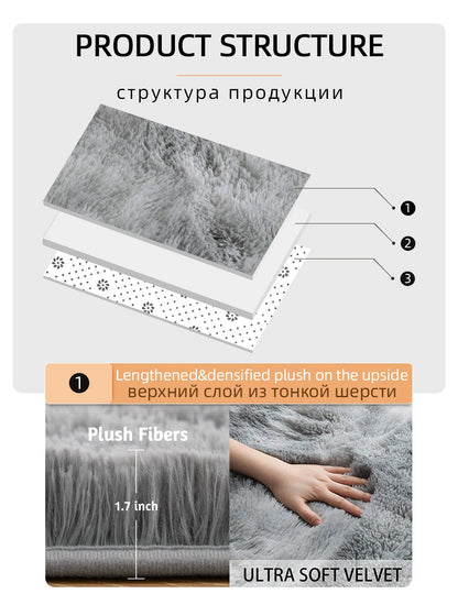 Thicken plush carpet home decoration Large Area Rug Fluffy warm winter carpets for living room rugs for Bedroom floor mats