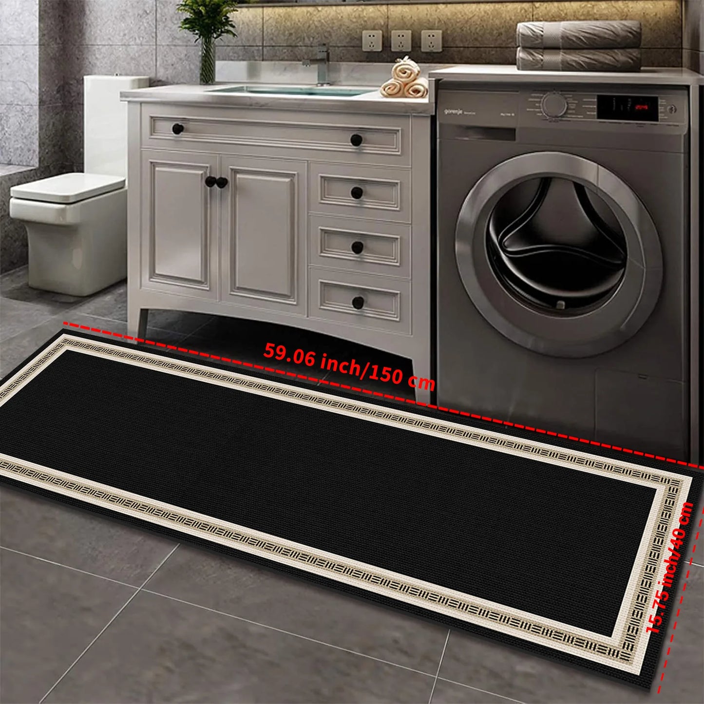 Long Area Retro Diatomite Kitche Floor Mat Waterproof Kitchen Rug For Living Room Hallway Bathroom Mats Doormat Washable