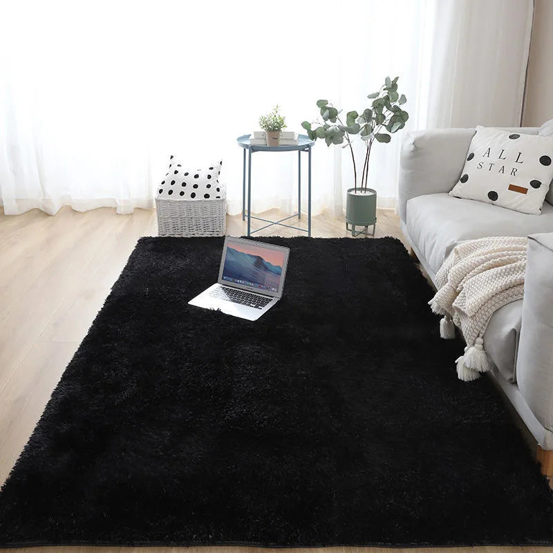 Carpets For Living Room Modern Sofas Grey Fluffy Carpet Bedroom Decoration Anti-slip Furry Large Rug Washable Floor Covering Mat