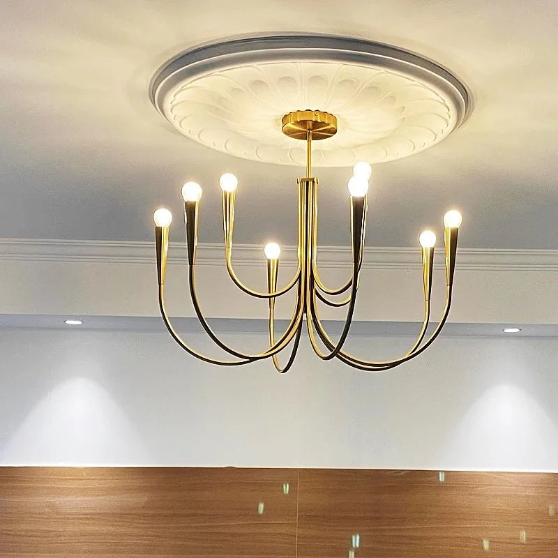 Modern French  Classic Design Branch Chandeliers for Living Dining Room Bedroom Hanging Pendant Lamp Medieval Lighting Fixtures