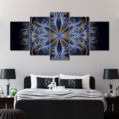 5 Panels Aesthetic Landscape Canvas Painting Abstract Natural Landscape Golden Light Art Luxury Posters Prints Living Room Decor