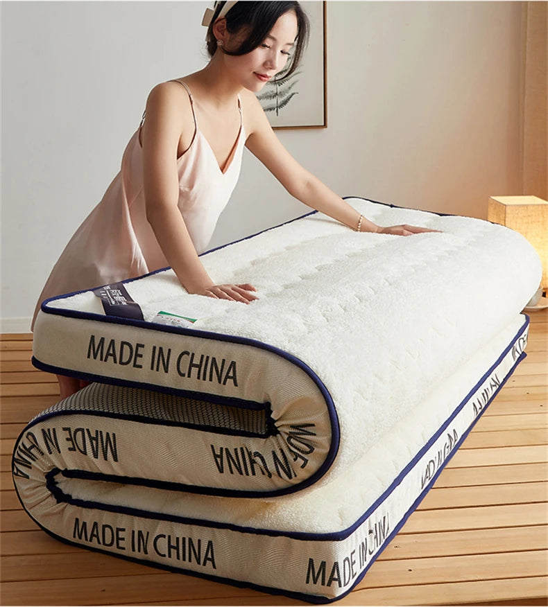 Latex mattress lamb fleece household 1.8/2.0m fashion tatami thickened student dormitory single double cushion warm mat