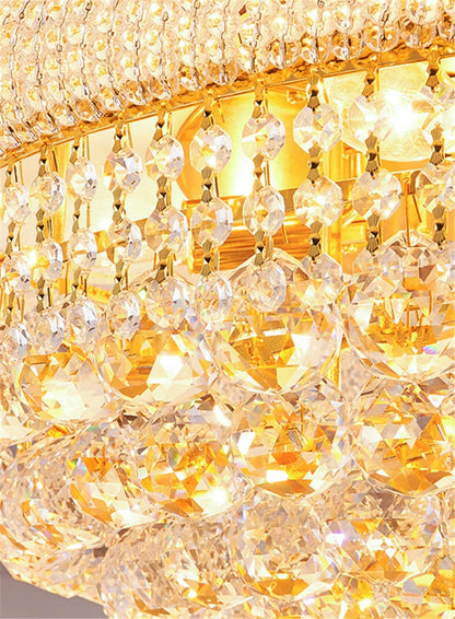 LED Pendant Light Luxury Living Room Crystal Chandelier Hotel Lobby Villa High Ceiling Staircase European-Style Chandelier