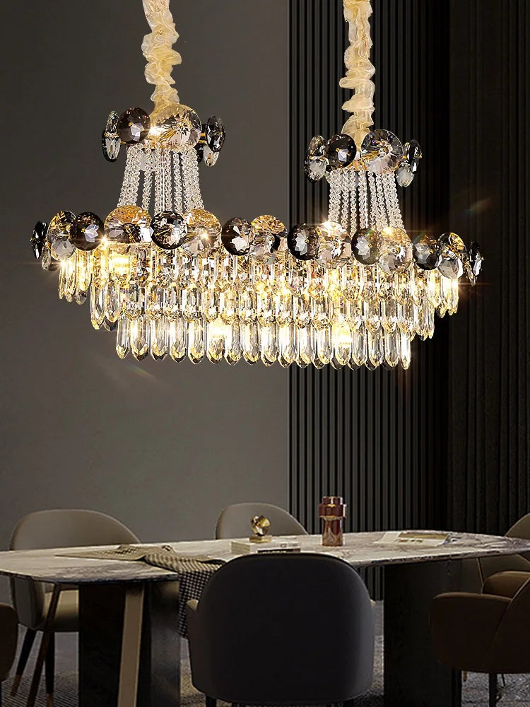 2024 Modern Large Luxury Living Room Chandeliers for Staircase Designer Crystal Pendant Lamps Home Decor Lighting Lustre Fixture