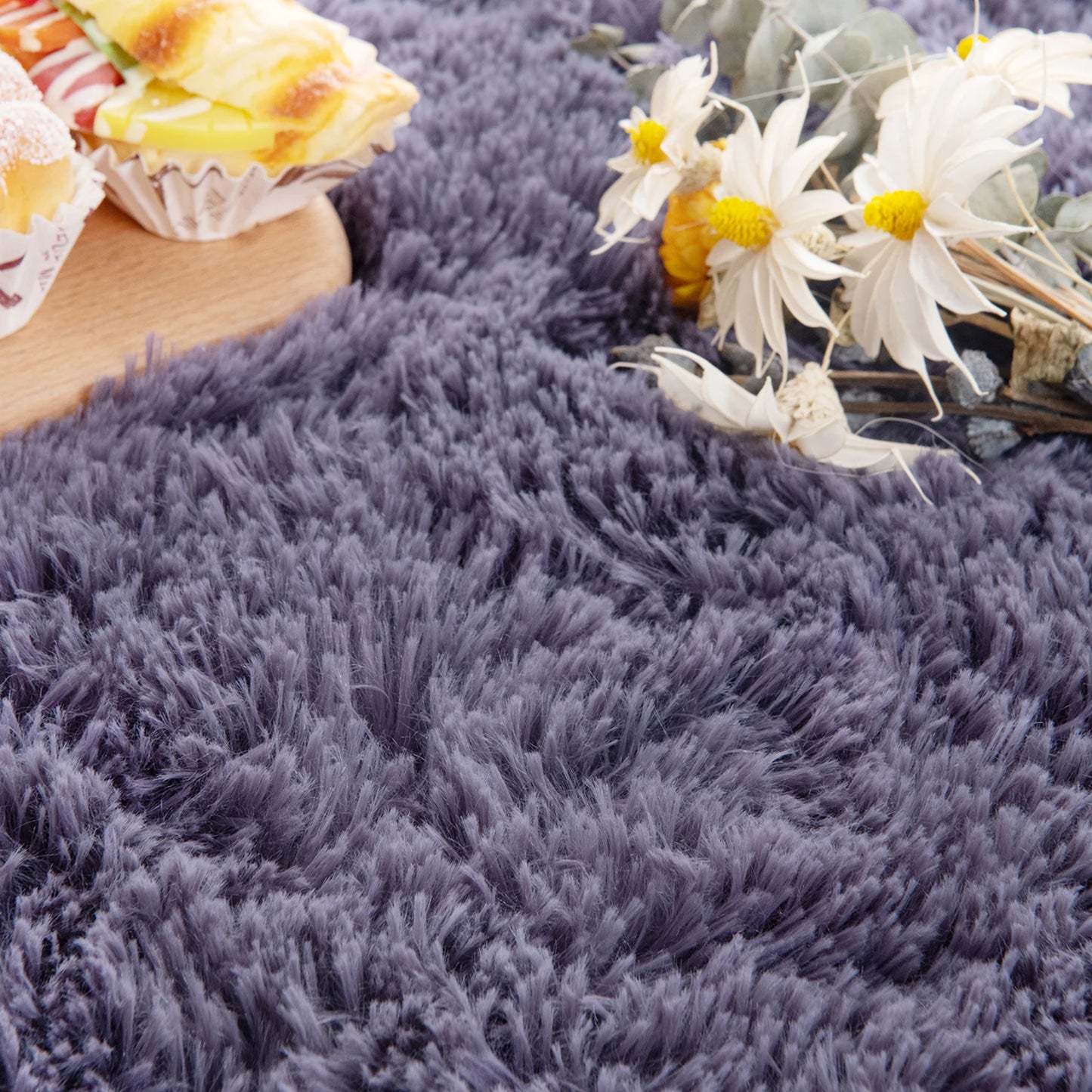Thicken Faux Fur Area Rugs Oval fluffy Long Hair Carpet Floor mats plush Soft door Mat bedside carpets for bedroom living room