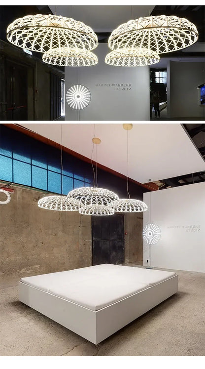 Designer Skynest Pendant Light Foscarini Mesh Macaron Lamp Living Room Staircase Restaurant Bar Chandelier Home Decor Aesthetic